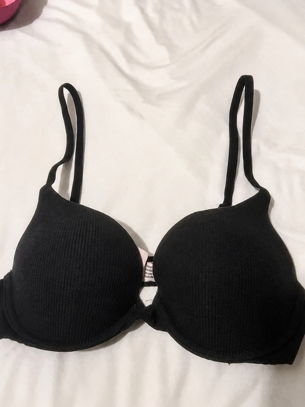 Victoria’s Secret PINK Black T-Shirt Push Up Bra 32B